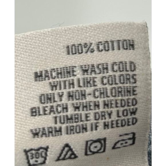 American Rag Chambray and Lace Crocheted Button-Down Top‎ Shirt - Small - Picture 6 of 12